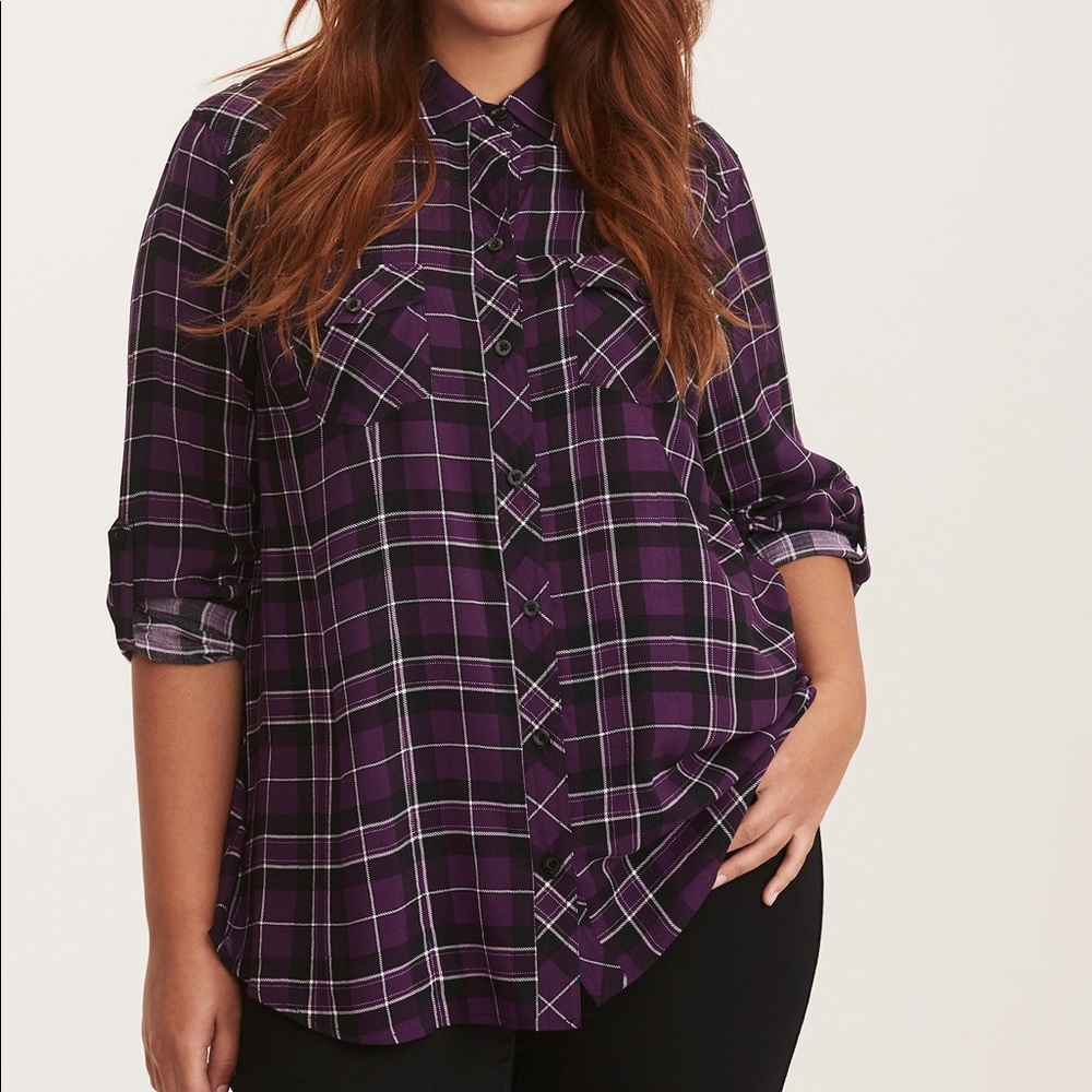 Torrid Plaid Camp Shirt 3x